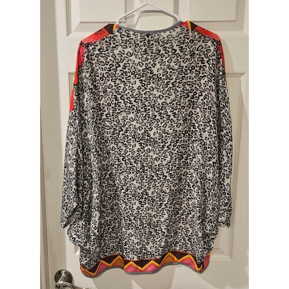 Blank London Frances Floral Cocoon Kimono Anthropologie One Size Leopard Print - Picture 7 of 7